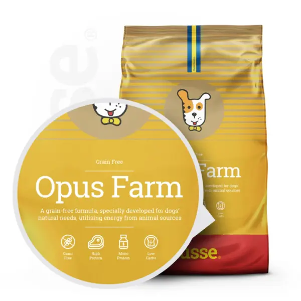 Hundmat - Opus Farm 12kg, spannmålsfritt torrfoder med begränsade animaliska proteinkällor - Bild 2