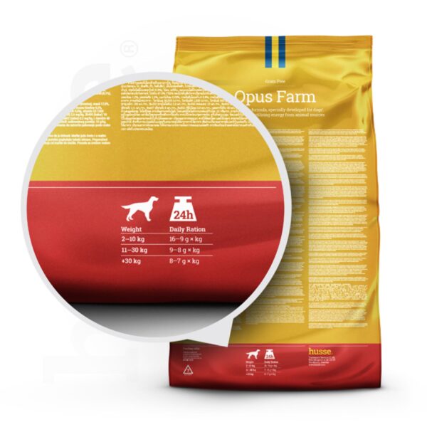 Hundmat - Opus Farm 12kg, spannmålsfritt torrfoder med begränsade animaliska proteinkällor - Bild 3