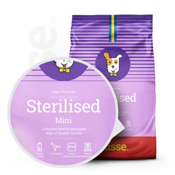 Hundmat - Sterilised Mini 2kg, komplett torrfoder för små raser, med högt proteininnehåll - Bild 2